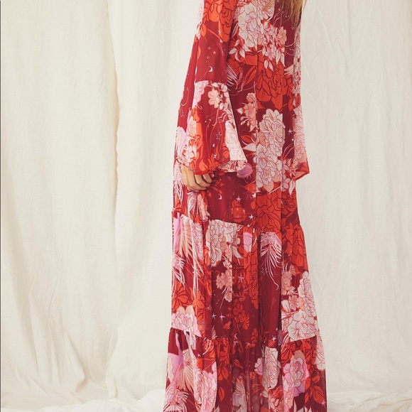 Free People Morrocan Roll Maxi Dress (Green Print) - Picture 2 of 5